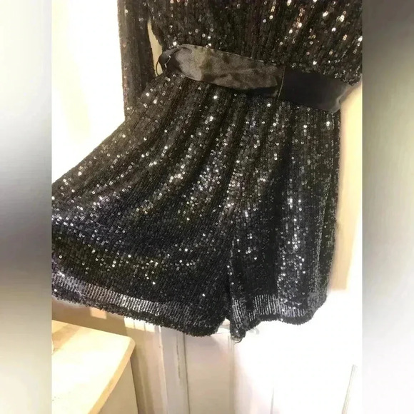 Sequin Tuxedo Romper - Picture 12 of 15